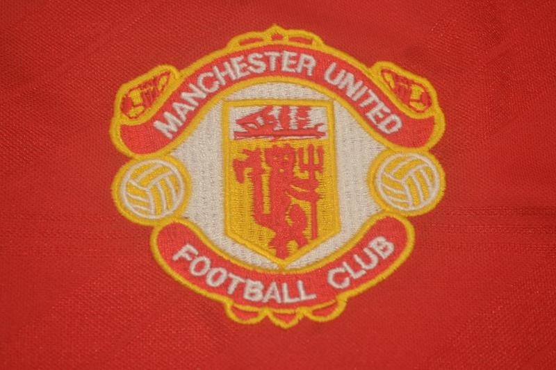 Camisa Manchester United Manga Longa Home 1986 - Versão Retrô