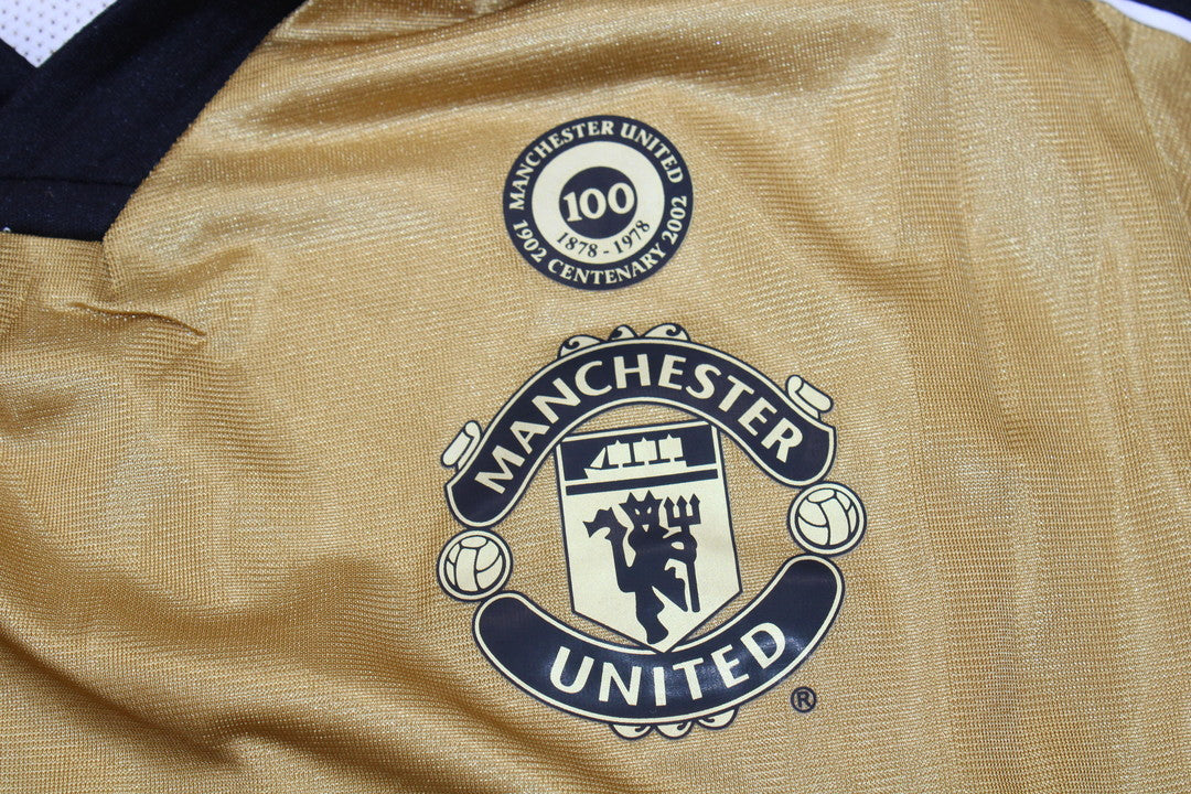 Camisa Manchester United Manga Longa Away 01/02 - Versão Retrô