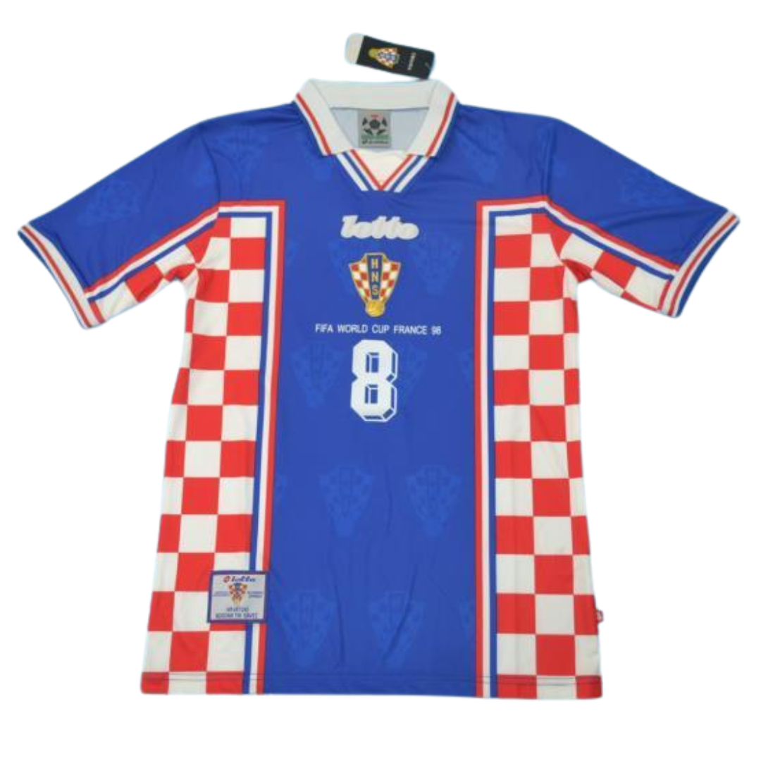 Camisa Retrô Croacia Away Copa do Mundo Versão 1998 "Prosinečki" N°8