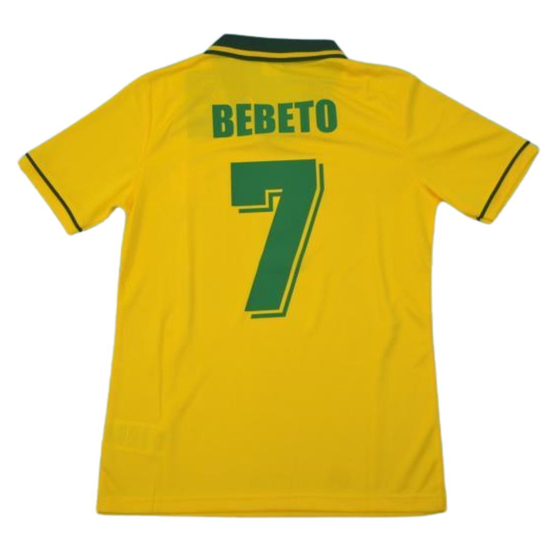 Camisa Retrô Brasil Home Copa do Mundo Versão 1994 "Bebeto" N°.7
