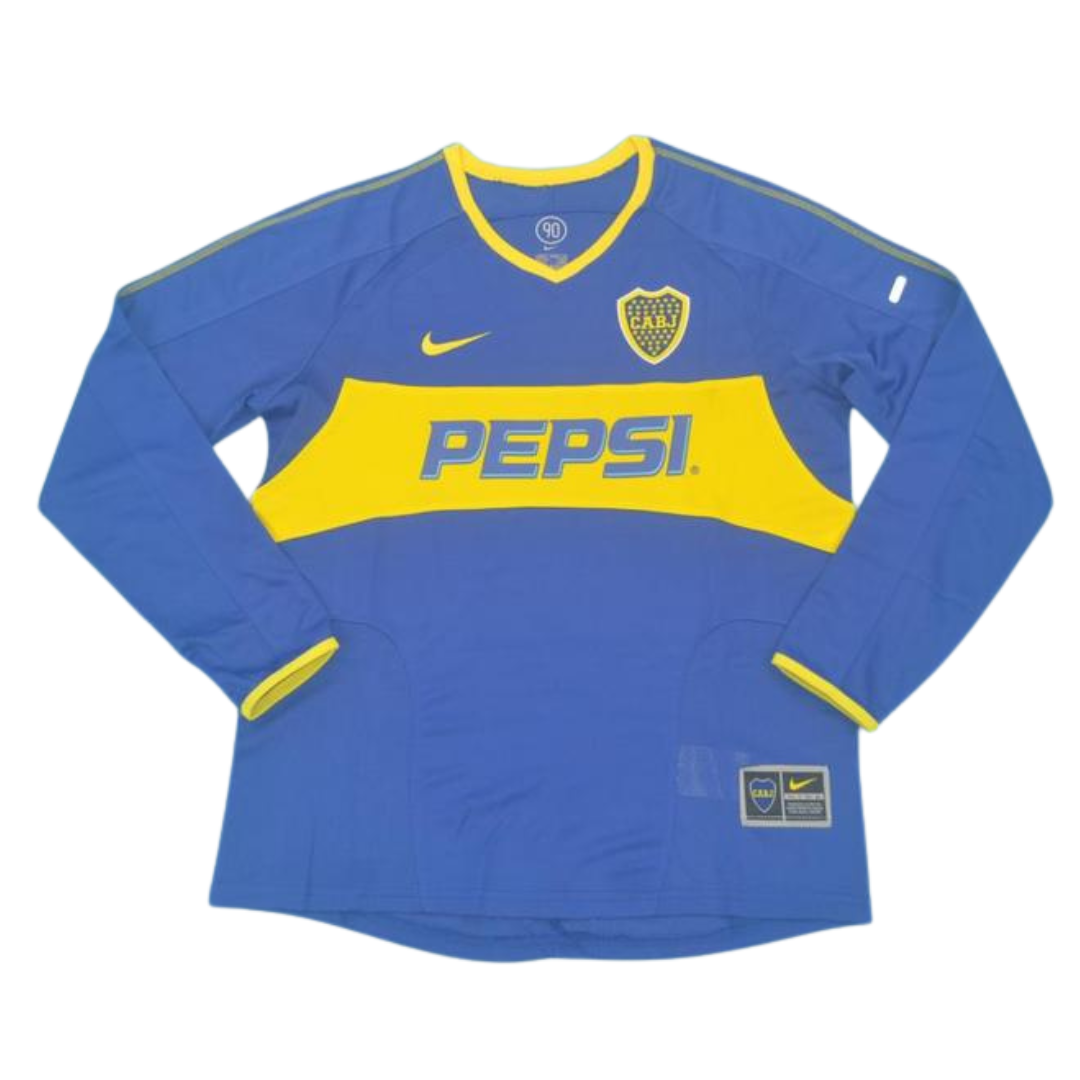 Camisa Boca Juniors Manga Longa 03/04 - Versão Retrô "Tevez" Nº 9