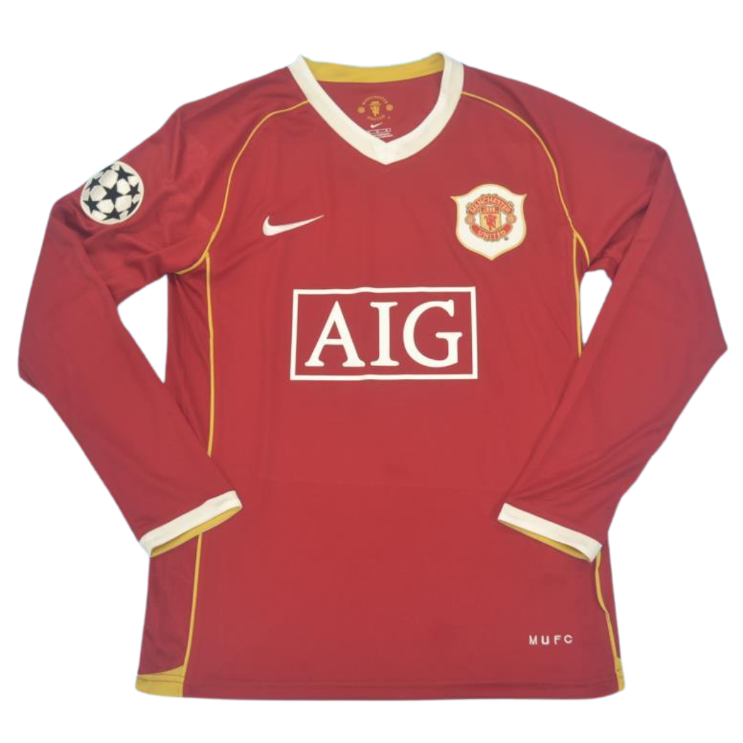 Camisa Manchester United Manga Longa Home 06/07 - Versão Retrô