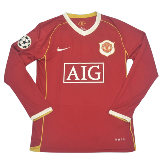 Camisa Manchester United Manga Longa Home 06/07 - Versão Retrô