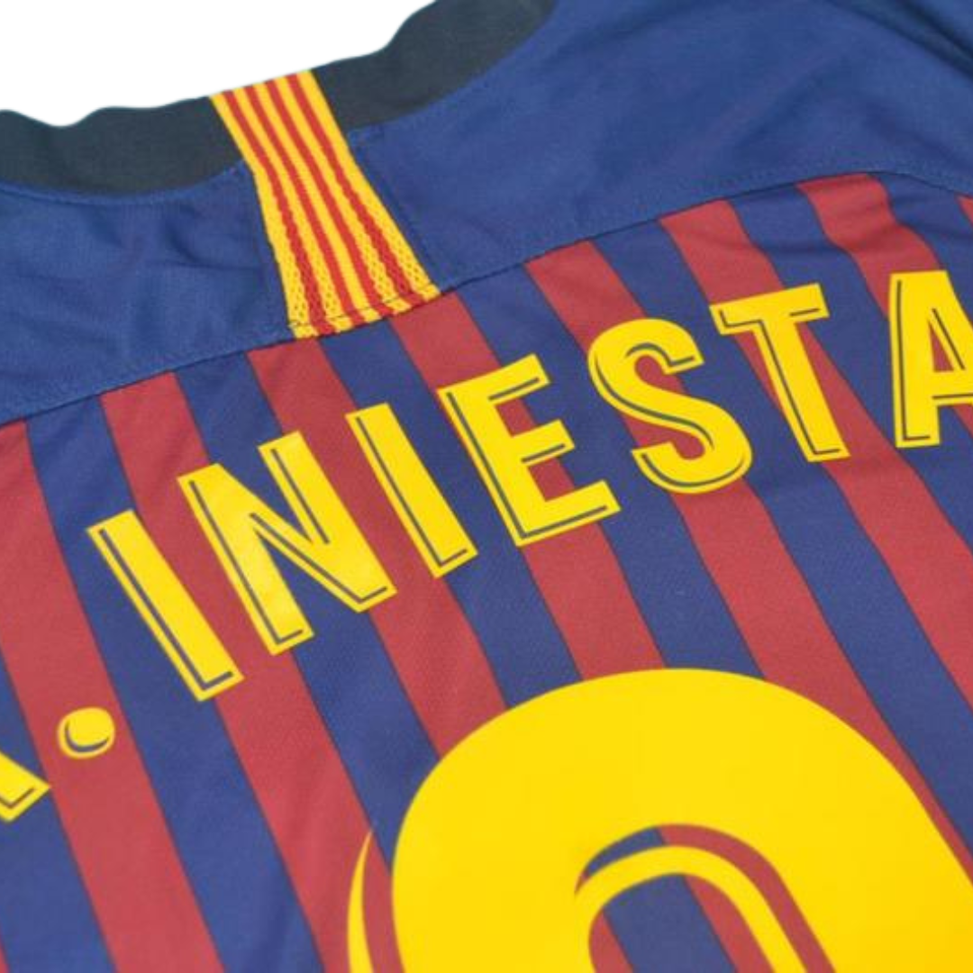 Camisa Barcelona Home 18/19 - Versão Retrô "A.Iniesta" Nº 8