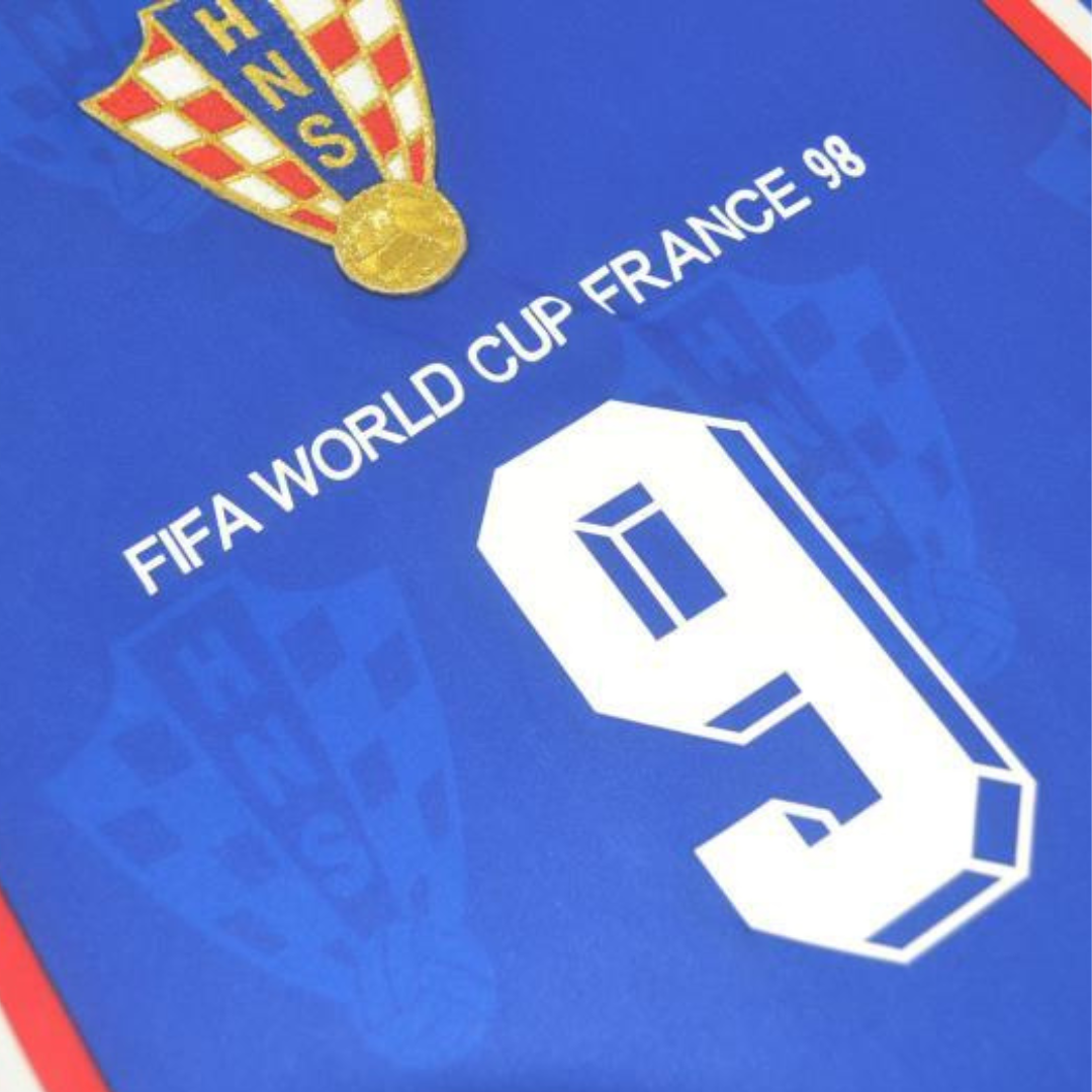 Camisa Retrô Croacia Away Copa do Mundo Versão 1998 "Šuker" N°9