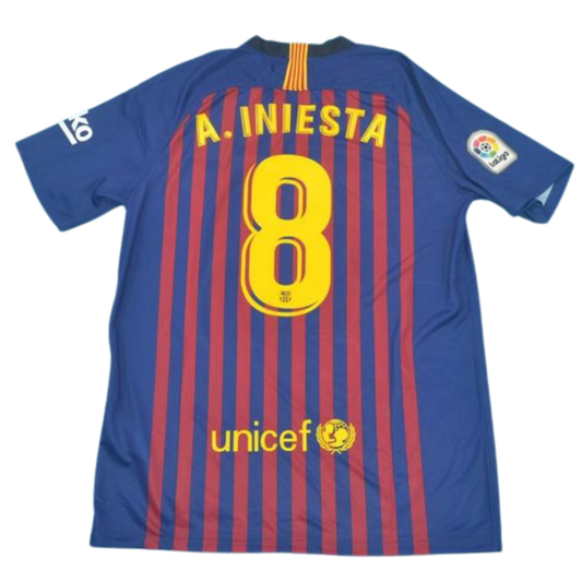 Camisa Barcelona Home 18/19 - Versão Retrô "A.Iniesta" Nº 8