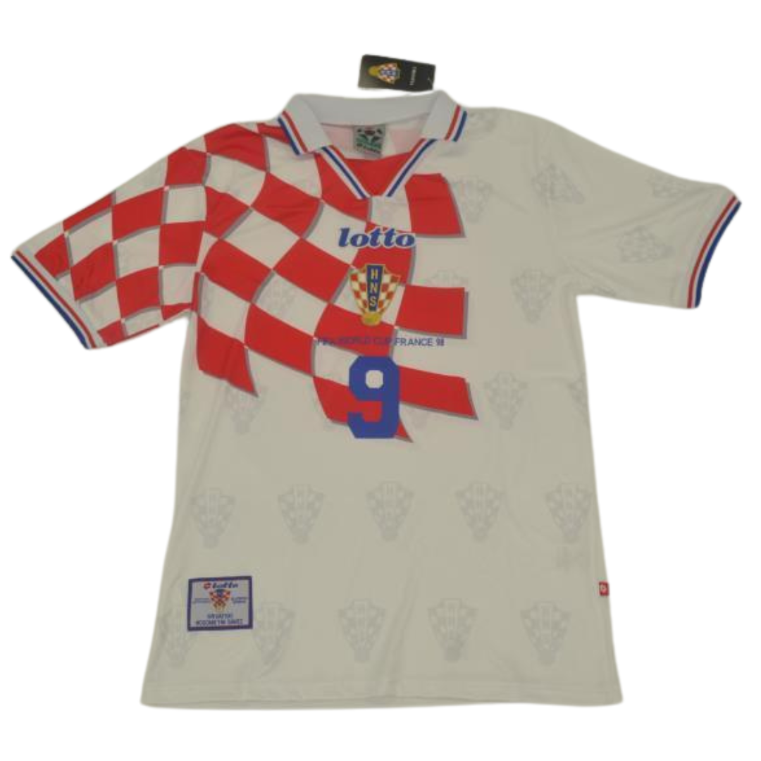 Camisa Retrô Croacia Home Copa do Mundo Versão 1998 "Šuker" N°9