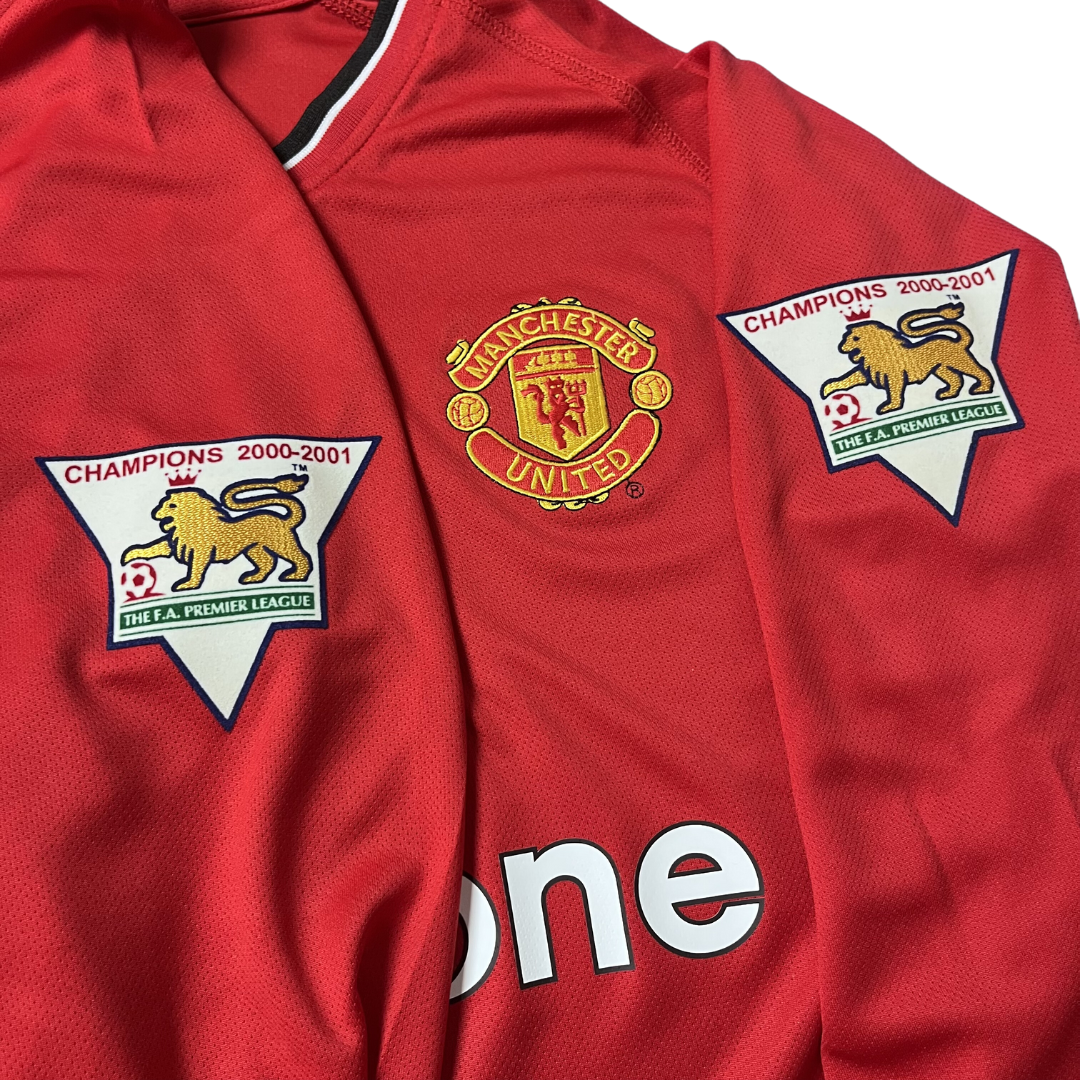Camisa Manchester United Manga Longa 00/02 - Versão Retrô "Beckham" Nº 7