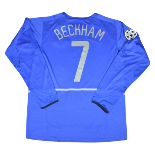 Camisa Manchester United Manga Longa 02/03 - Versão Retrô "Beckham" Nº 7