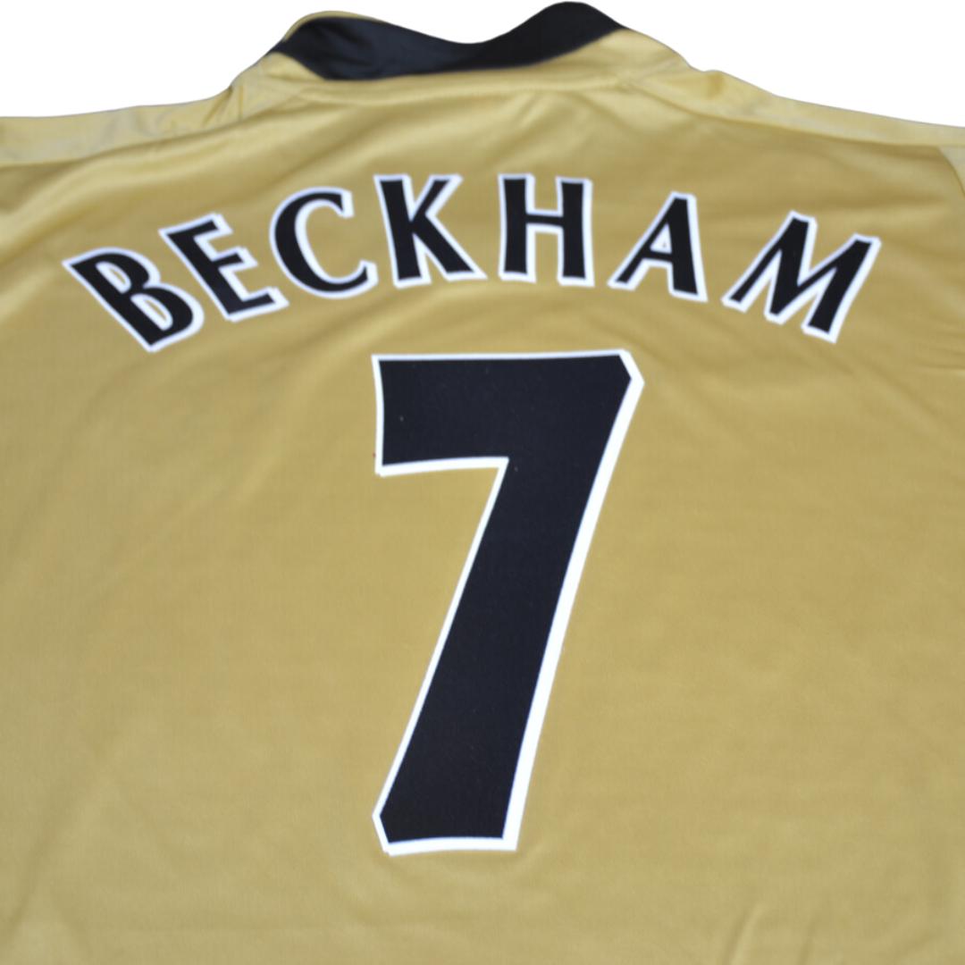 Camisa Manchester United Manga Longa 01/02 - Versão Retrô "Beckham" Nº 7