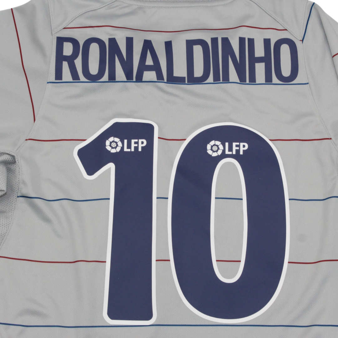 Camisa Barcelona Away 03/04 - Versão Retrô "Ronaldinho" Nº 10
