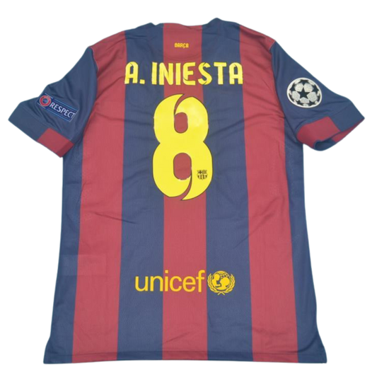 Camisa Barcelona Home 14/15 - Versão Retrô "A.Iniesta" Nº 8