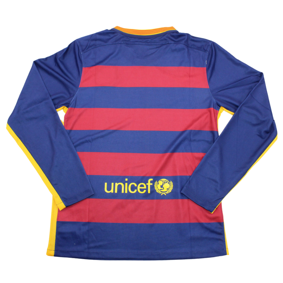 Camisa Barcelona Manga Longa Home 15/16 - Versão Retrô