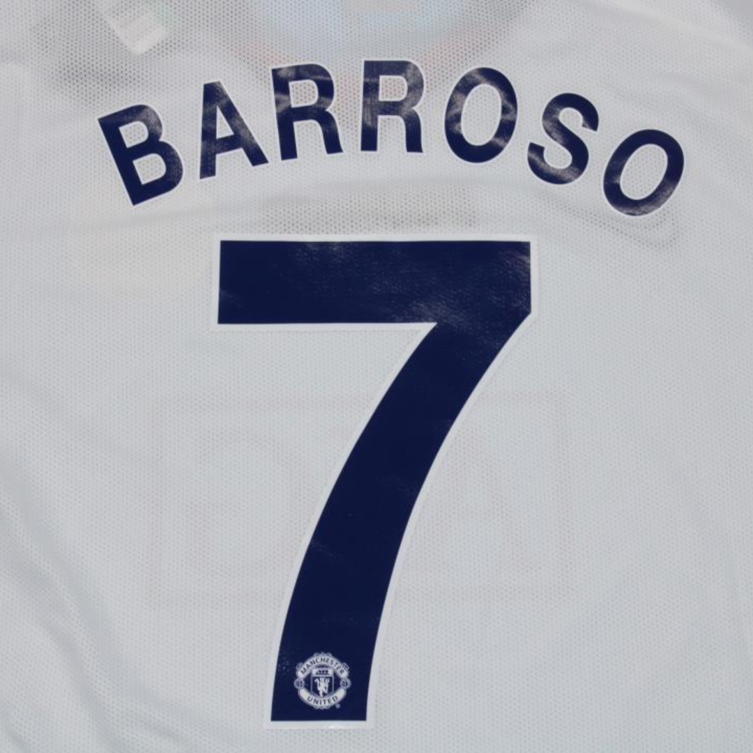 Camisa Manchester United Manga Longa Final Roma 2009 - Versão Retrô "Barroso" Nº 7