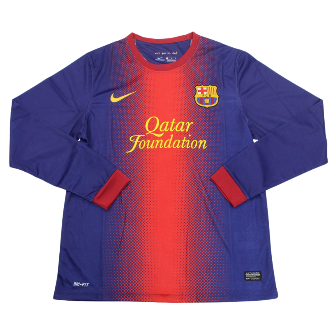 Camisa Barcelona Manga Longa Home 12/13 - Versão Retrô