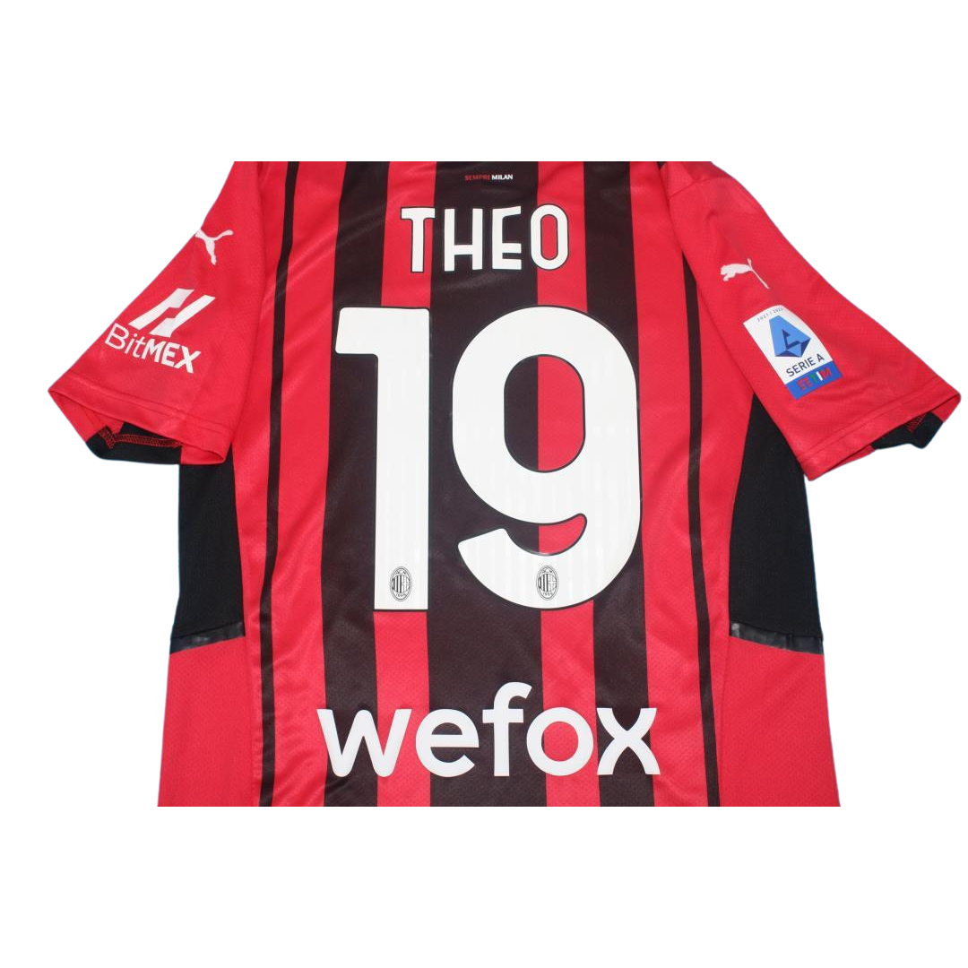 Camisa Retrô Milan Home Versão Serie A Champion 21/22 "Theo" N°.19