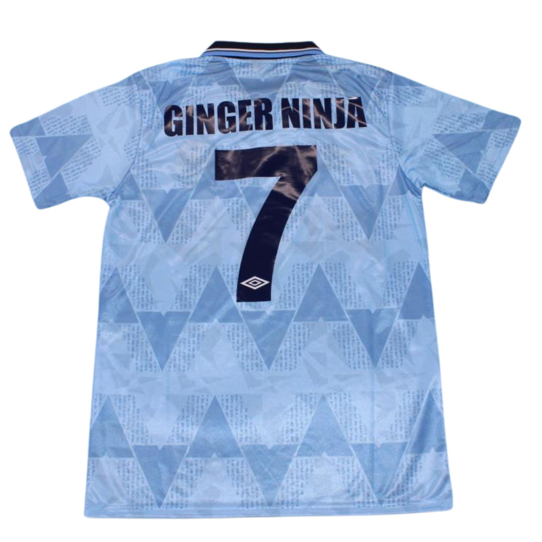 Camisa Manchester City Home 88/90 - Versão Retrô "Ginger Ninja" Nº 7