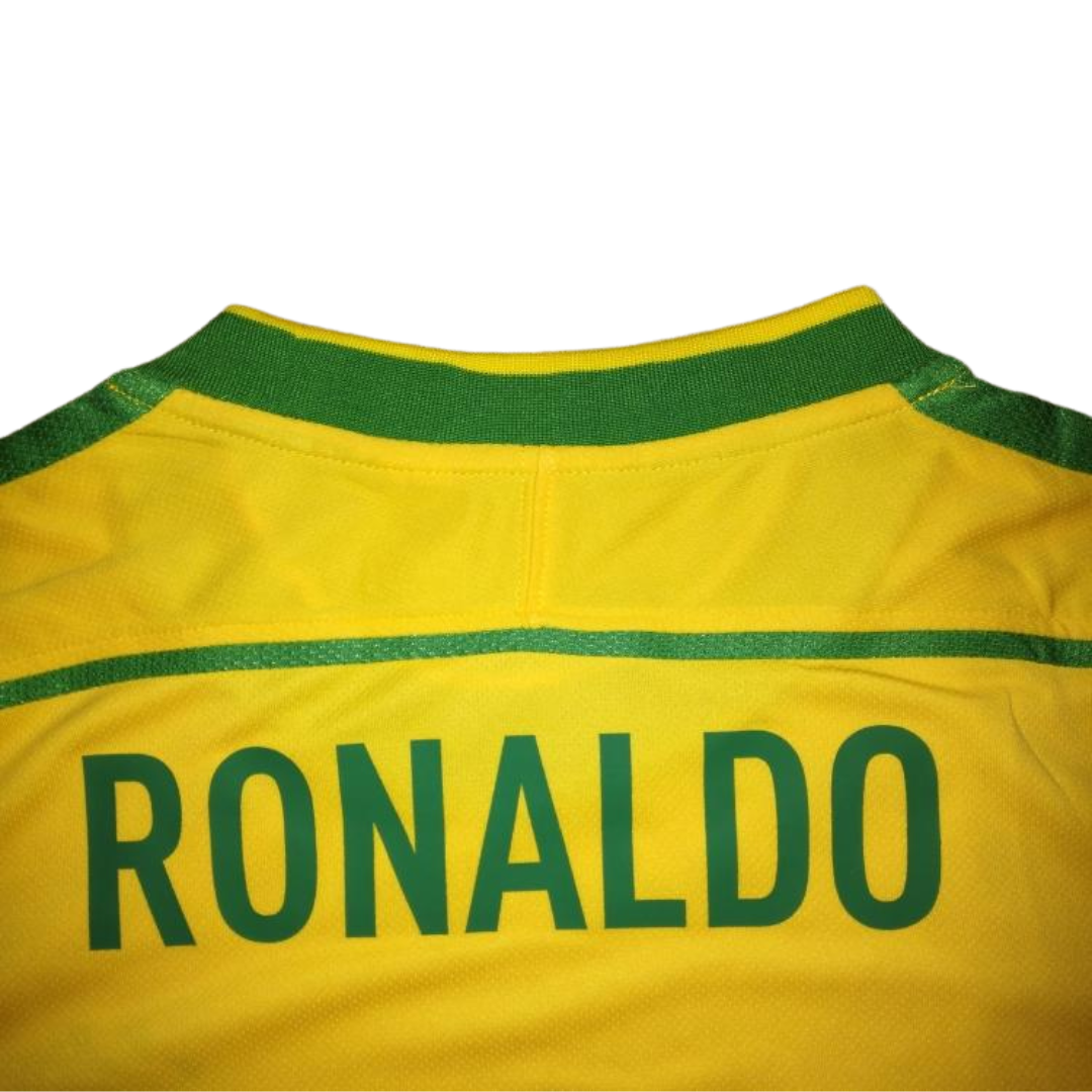 Camisa Retrô Brasil Home Copa do Mundo Finale Versão 1998 "Ronaldo" N°.9