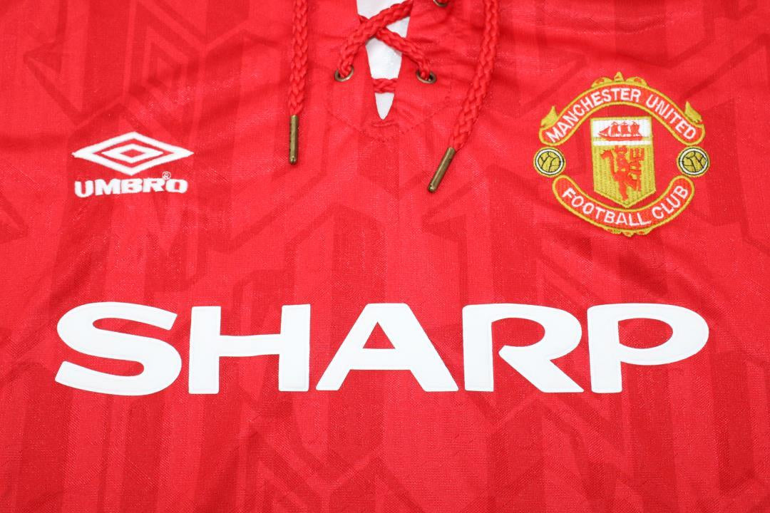 Camisa Manchester United Manga Longa Home 92/94 - Versão Retrô