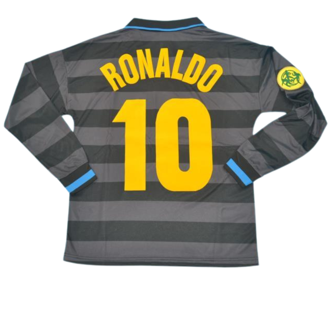 Camisa Inter de Milão Manga Longa 97/98 - Versão Retrô "Ronaldo" Nº 10