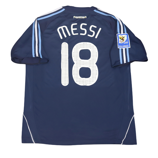 Camisa Retrô Argentina Away Weltmeisterschaft Versão 2008 "Messi" N°.18