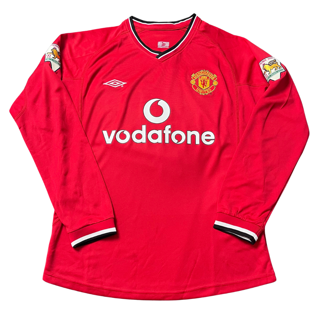 Camisa Manchester United Manga Longa 00/01 - Versão Retrô "Beckham" Nº 7