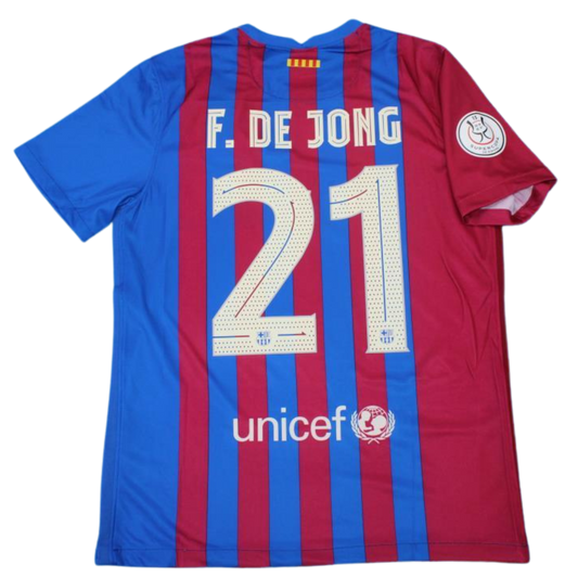 Camisa Barcelona Home 21/22 - Versão Retrô "F. De Jong" Nº 21