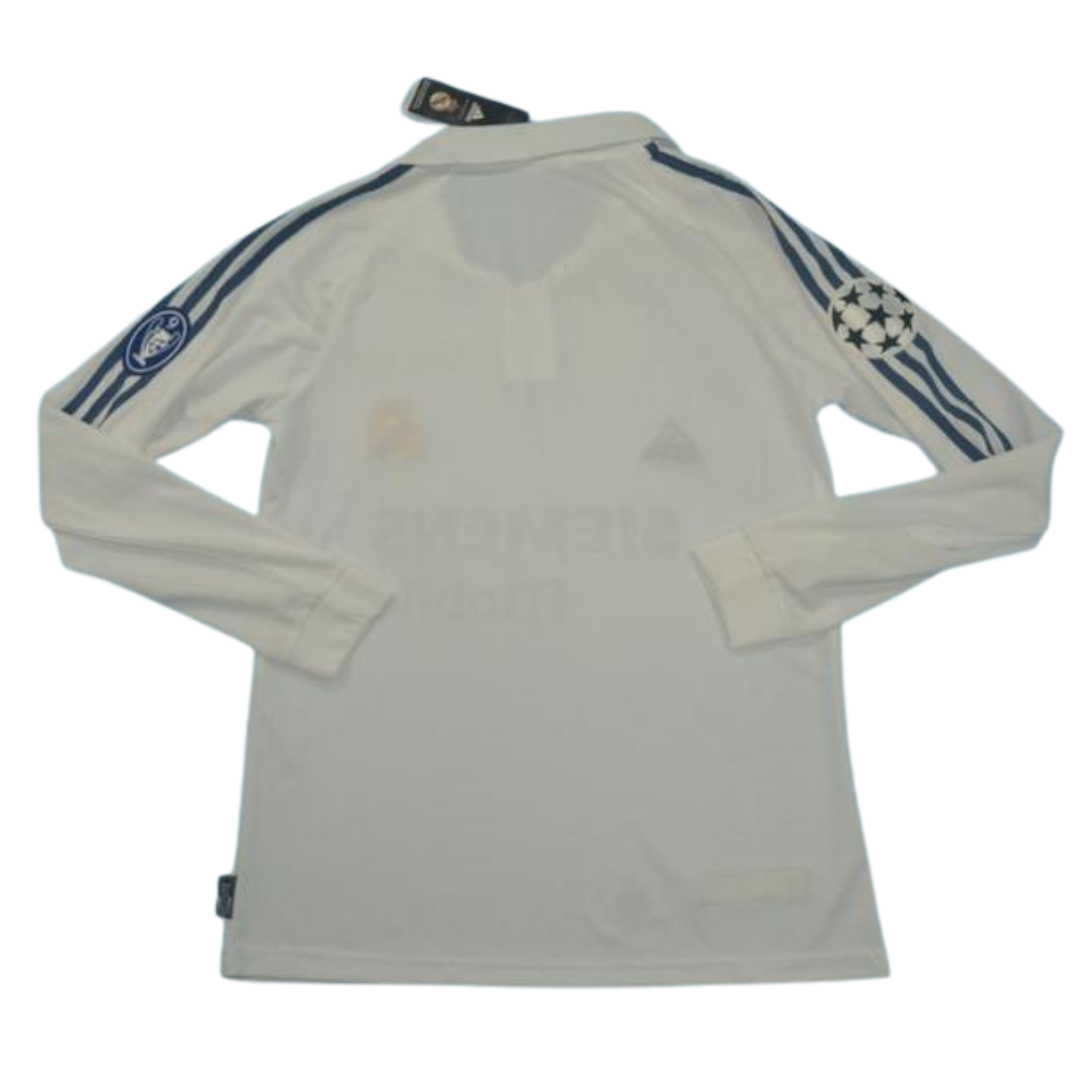 Camisa Real Madrid Manga Longa Home 01/02 - Versão Retrô