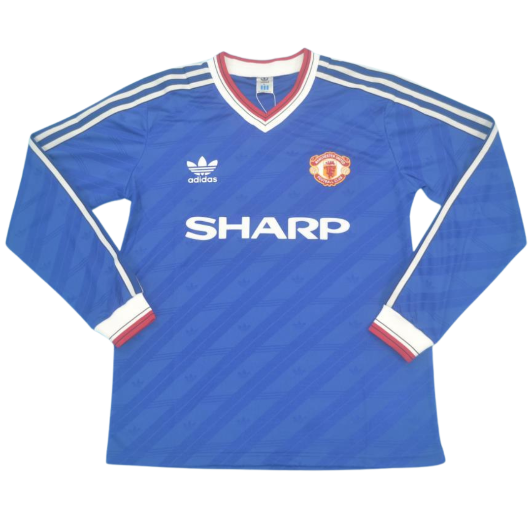 Camisa Manchester United Manga Longa Away 1986 - Versão Retrô