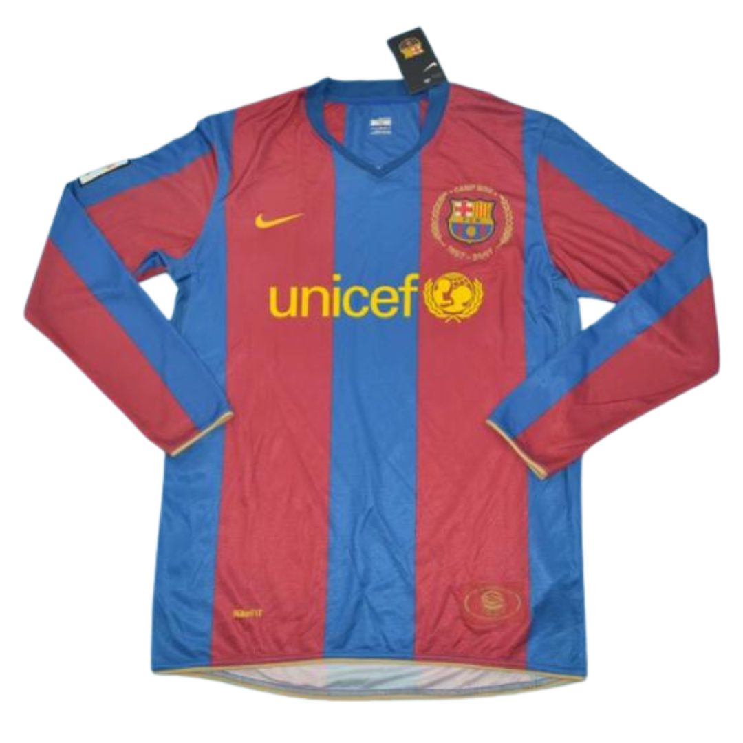Camisa Barcelona Manga Longa Home 07/08 - Versão Retrô