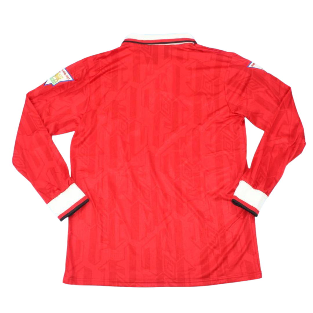 Camisa Manchester United Manga Longa Home 92/94 - Versão Retrô