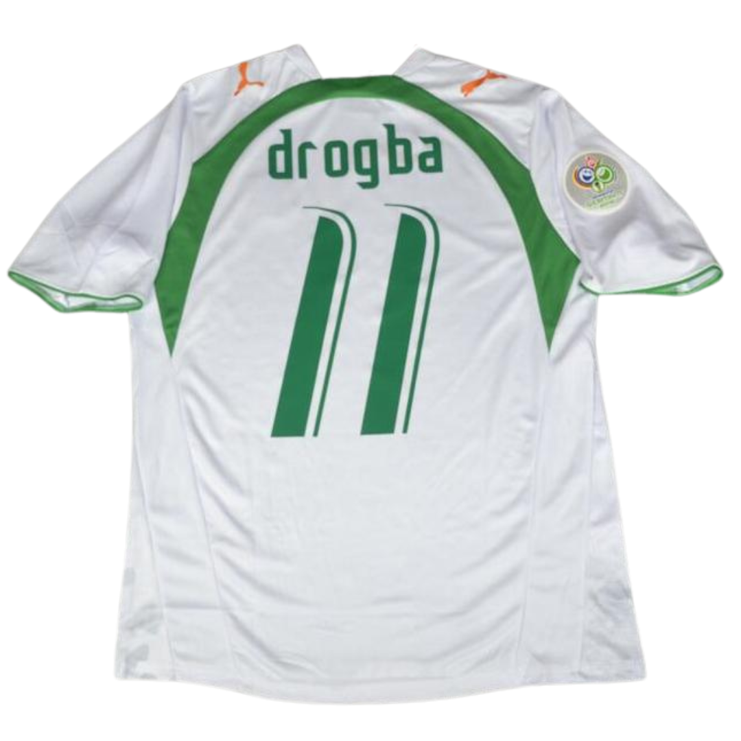 Camisa Retrô Costa do Marfim Away Copa do Mundo Versão 2006 "Drogba" N°11