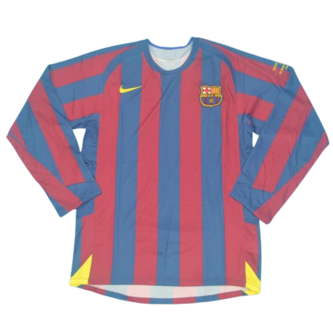 Camisa Barcelona Manga Longa Home 05/06 - Versão Retrô