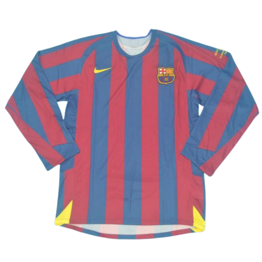 Camisa Barcelona Manga Longa Home 05/06 - Versão Retrô