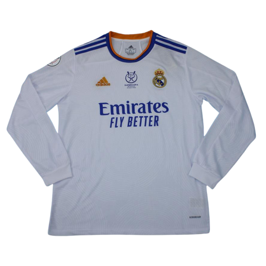 Camisa Real Madrid Manga Longa Supercopa 21/22 - Versão Retrô
