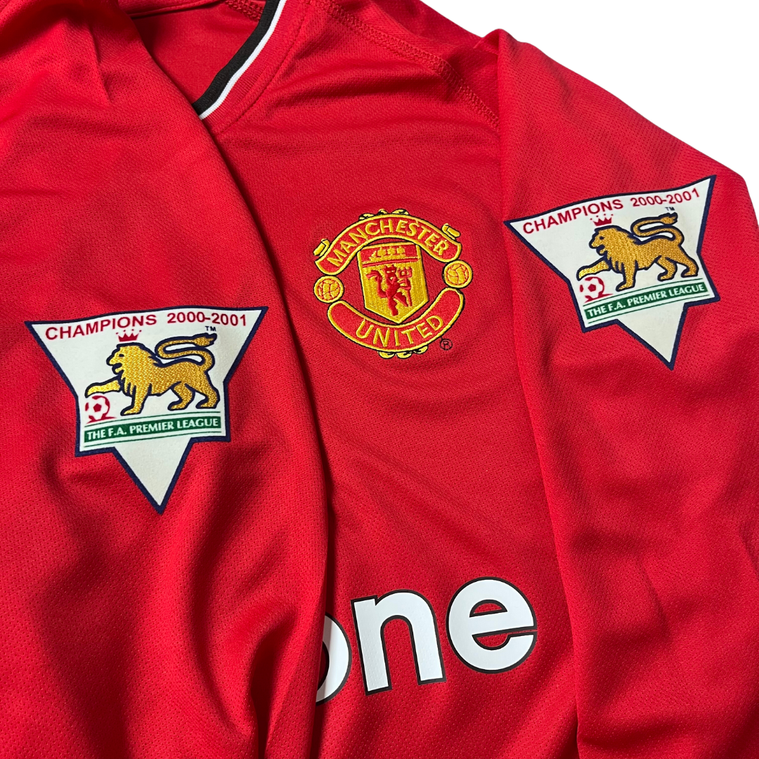 Camisa Manchester United Manga Longa 00/01 - Versão Retrô "Beckham" Nº 7
