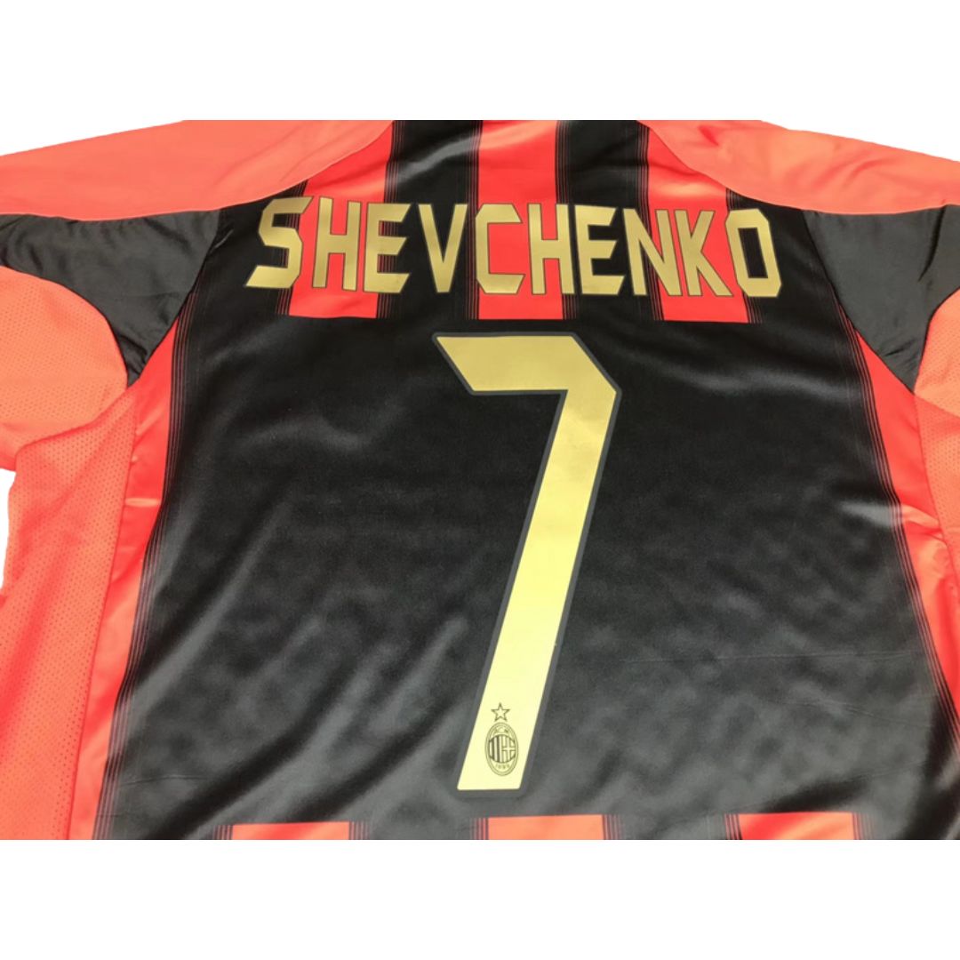 Camisa Retrô Milan Home UCL Versão 04/05 "Shevchenko" N°.7