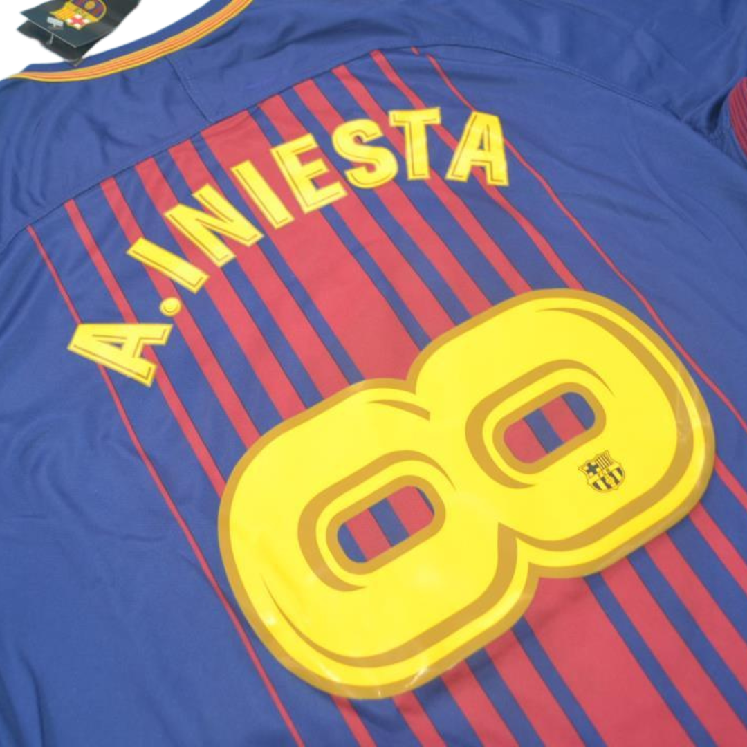 Camisa Barcelona Home 17/18 - Versão Retrô "A.Iniesta" Nº 8