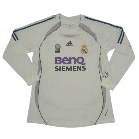 Camisa Real Madrid Manga Longa Home 06/07 - Versão Retrô