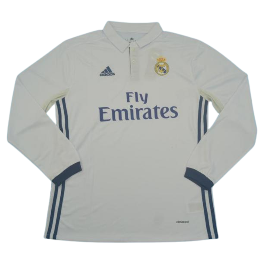Camisa Real Madrid Manga Longa Home 16/17 - Versão Retrô