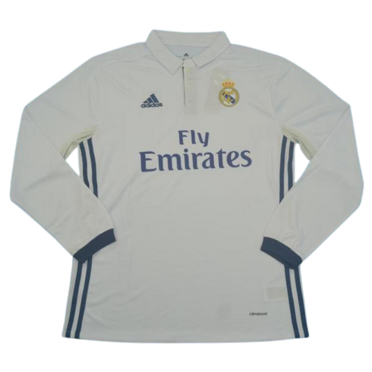 Camisa Real Madrid Manga Longa Home 16/17 - Versão Retrô