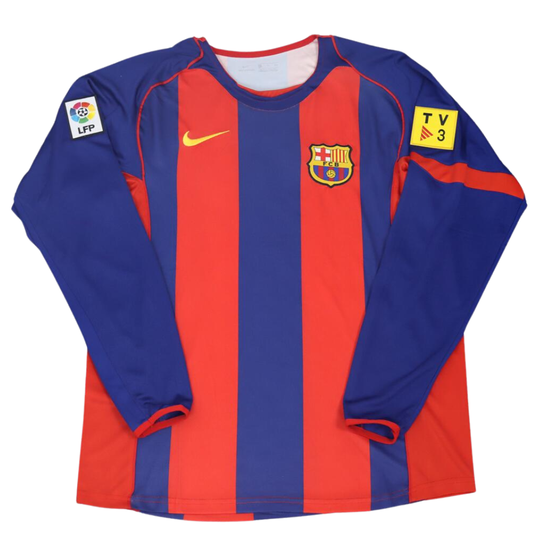 Camisa Barcelona Manga Longa 06/07 - Versão Retrô "Ronaldinho" Nº 10