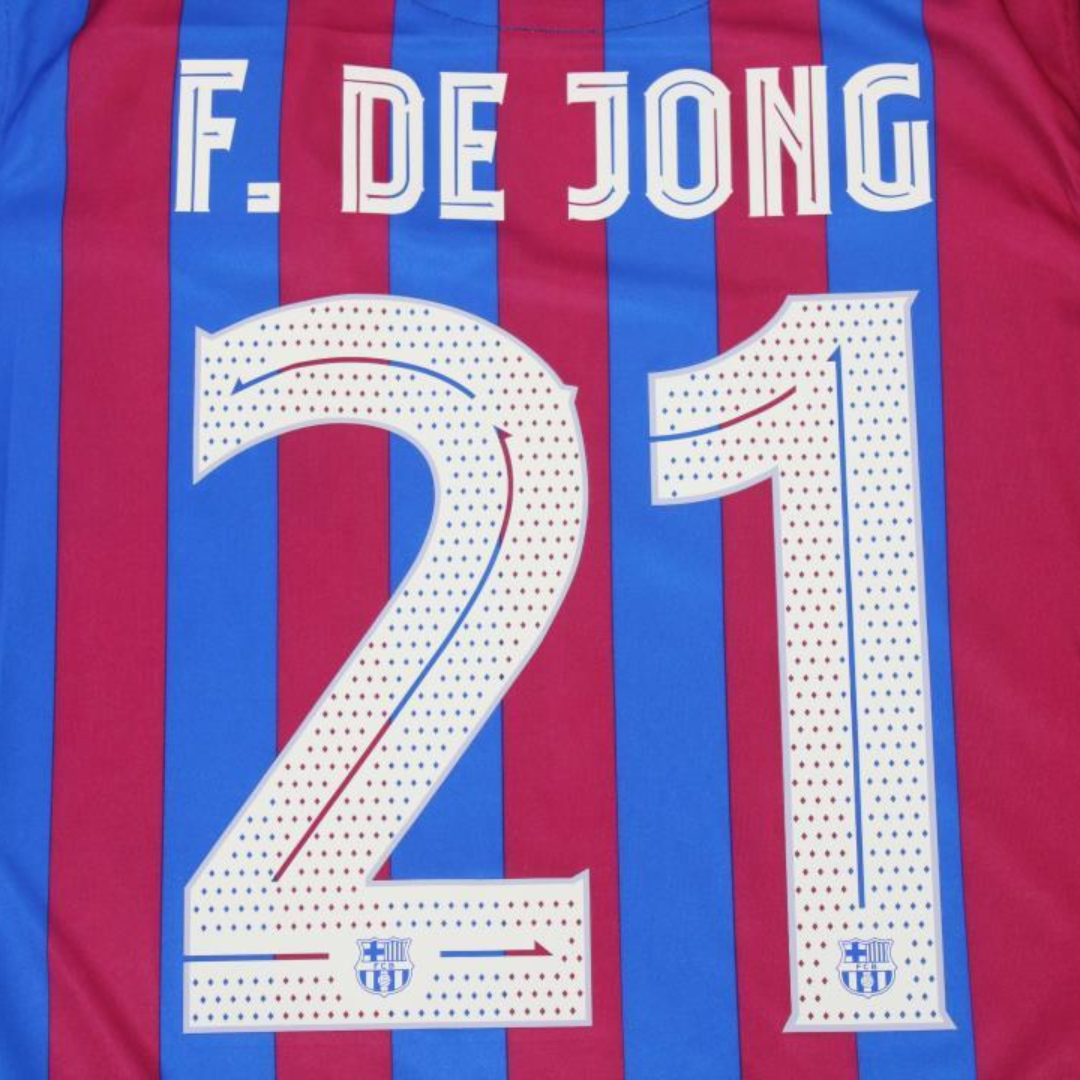Camisa Barcelona Home 21/22 - Versão Retrô "F. De Jong" Nº 21