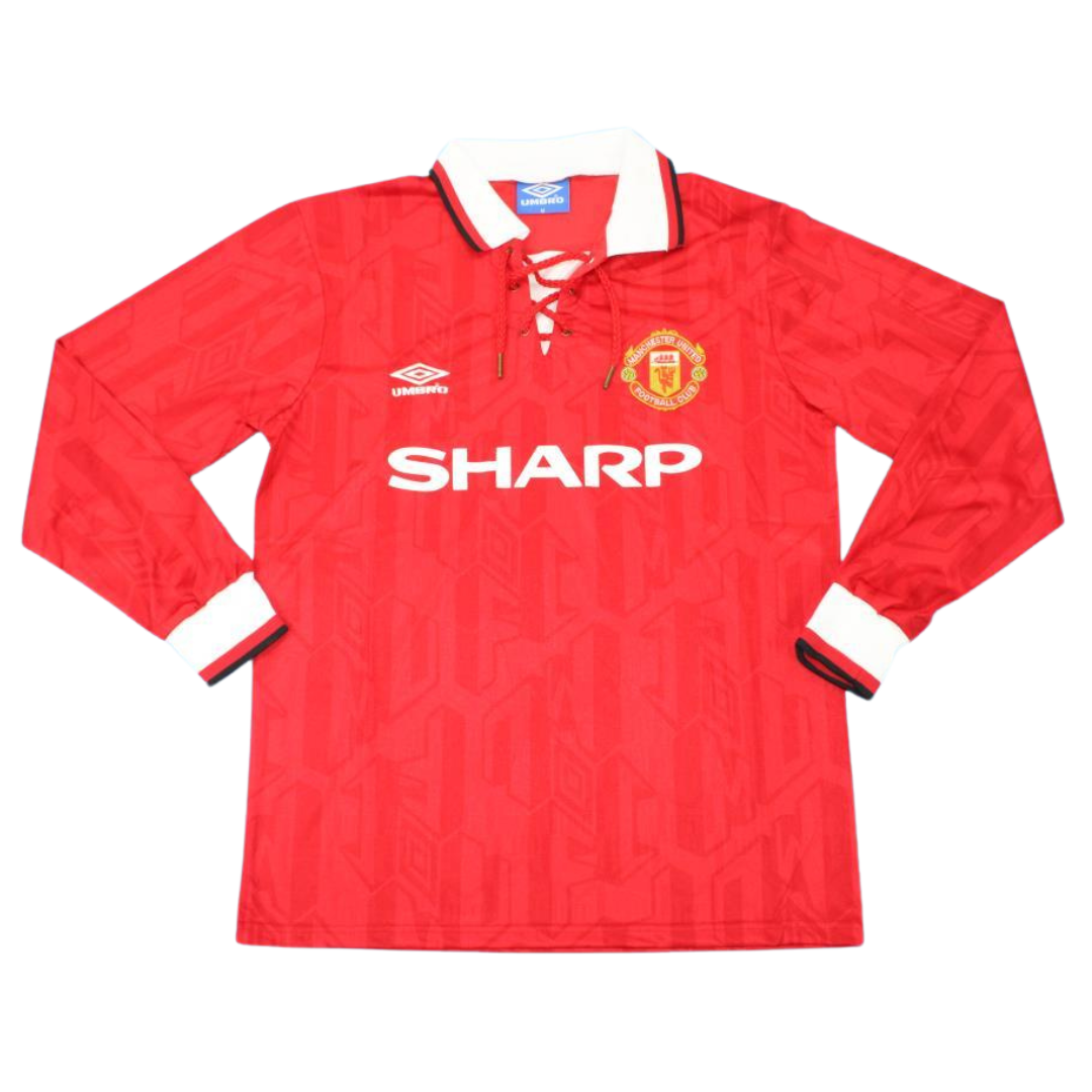 Camisa Manchester United Manga Longa Home 92/94 - Versão Retrô