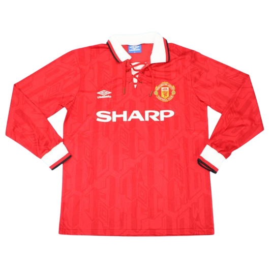 Camisa Manchester United Manga Longa Home 92/94 - Versão Retrô