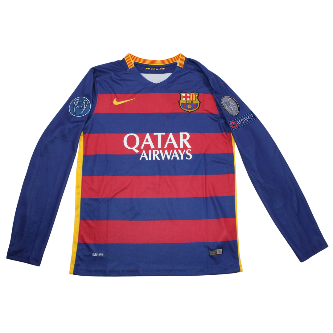 Camisa Barcelona Manga Longa Home 15/16 - Versão Retrô