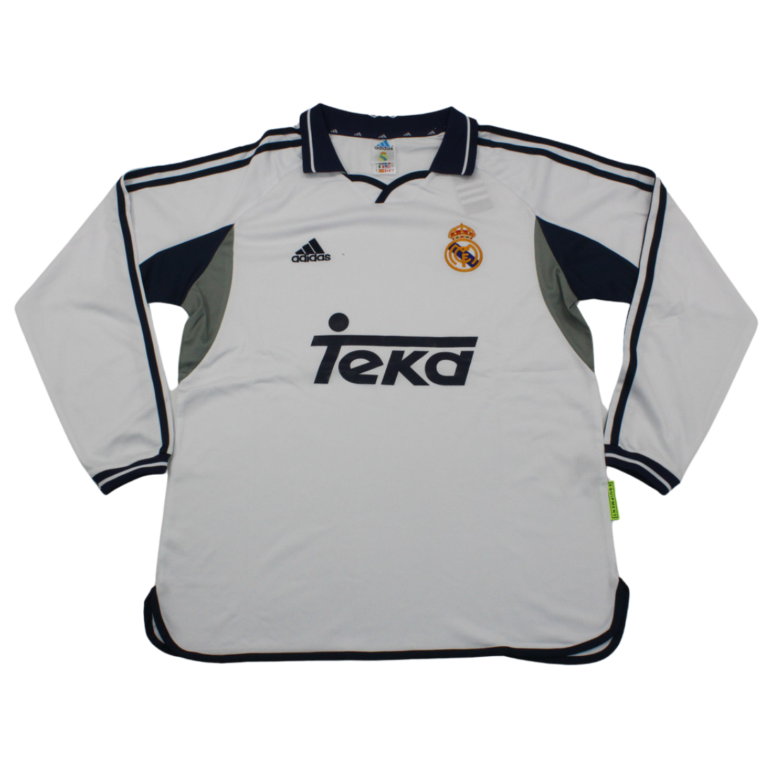 Camisa Real Madrid Manga Longa Home 00/01 - Versão Retrô