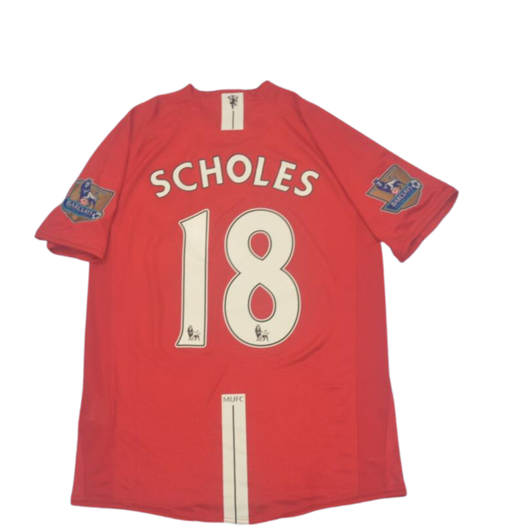 Camisa Manchester United Home 07/09 - Versão Retrô "Scholes" Nº 18
