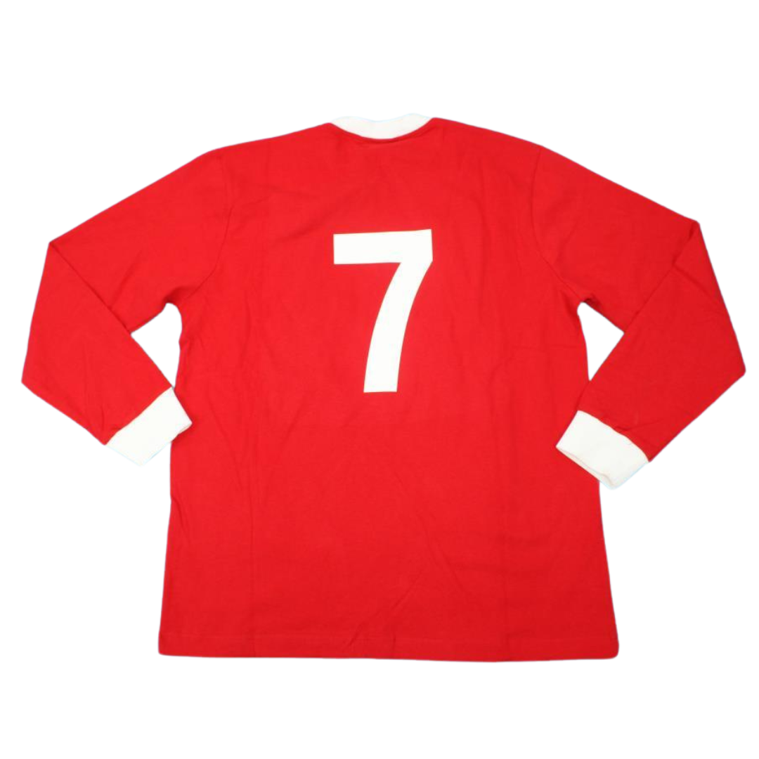 Camisa Manchester United Manga Longa Home 1963 - Versão Retrô Nº 7