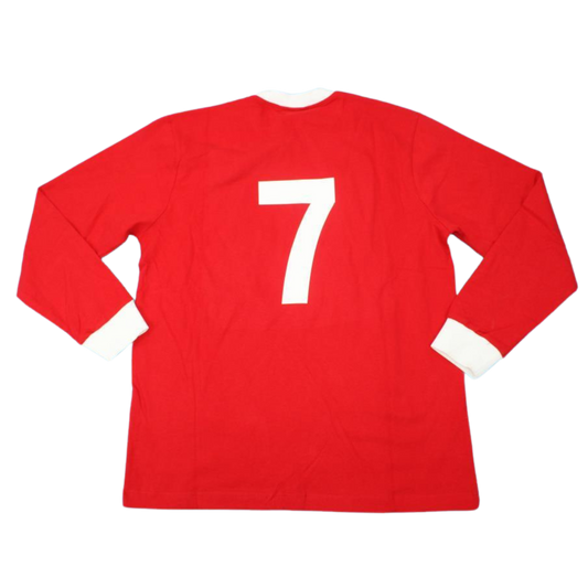 Camisa Manchester United Manga Longa Home 1963 - Versão Retrô Nº 7